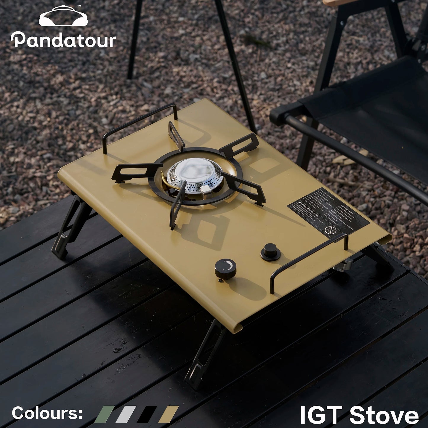 Pandatour Outdoor IGT Camping Stove Durable Copper Head Easy Equiped One-Touch One lick Ignite Table Stove Tourism Cooker Stove