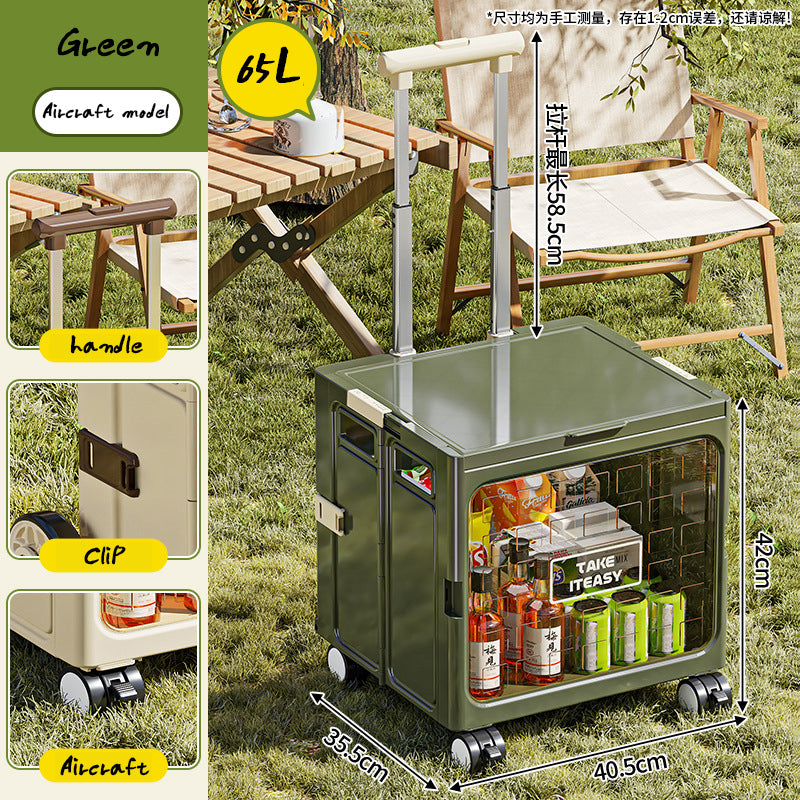 Camping Trolley Portable Storage Box Home Delivery Large Capacity Folding Food Buying Car Climbing Camping Car