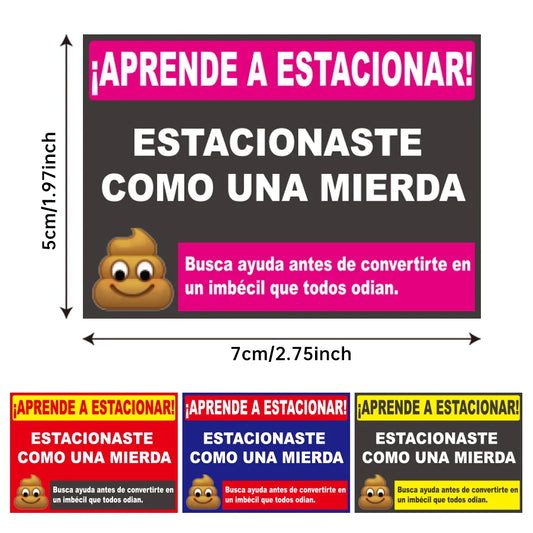 160 Pcs Funny Spanish Parking Warning Stickers , Humorous Car Reminder Labels , Self-Adhesive for Vehicles, Car Stickers