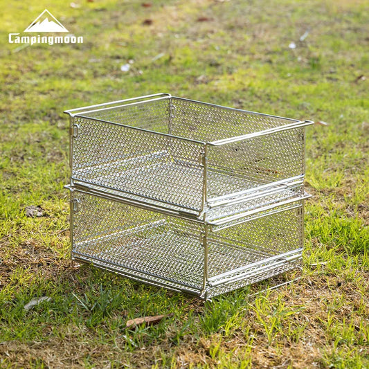 CAMPINGMOON CK-24SF Outdoor IGT Table Unit Combination Multi functional Water Filter Basket Stainless Steel Camping Storage Cage