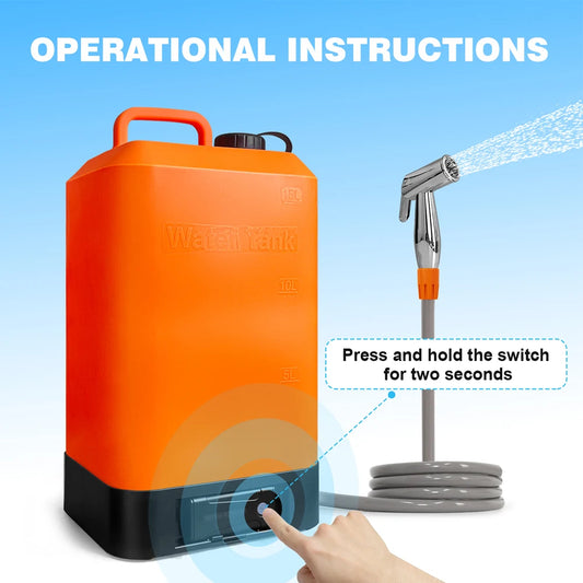 Portable Outdoor Camping Shower with 16L Silica Gel Water Bag Rechargeable Electric Pump For Hiking Climbing Swimming Bathing