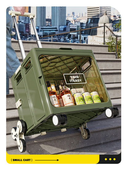 Camping Trolley Portable Storage Box Home Delivery Large Capacity Folding Food Buying Car Climbing Camping Car