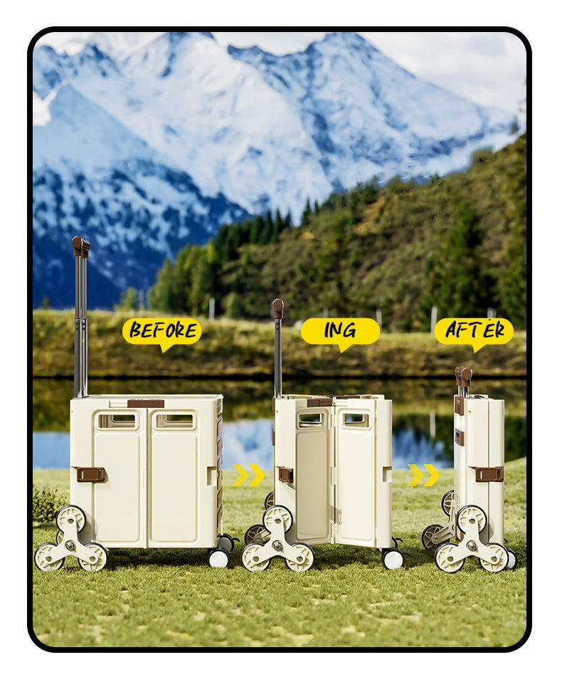 Camping Trolley Portable Storage Box Home Delivery Large Capacity Folding Food Buying Car Climbing Camping Car