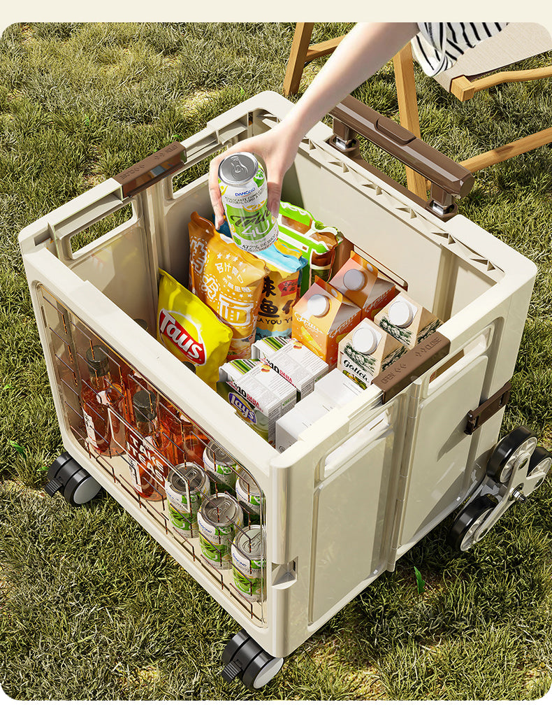 Camping Trolley Portable Storage Box Home Delivery Large Capacity Folding Food Buying Car Climbing Camping Car