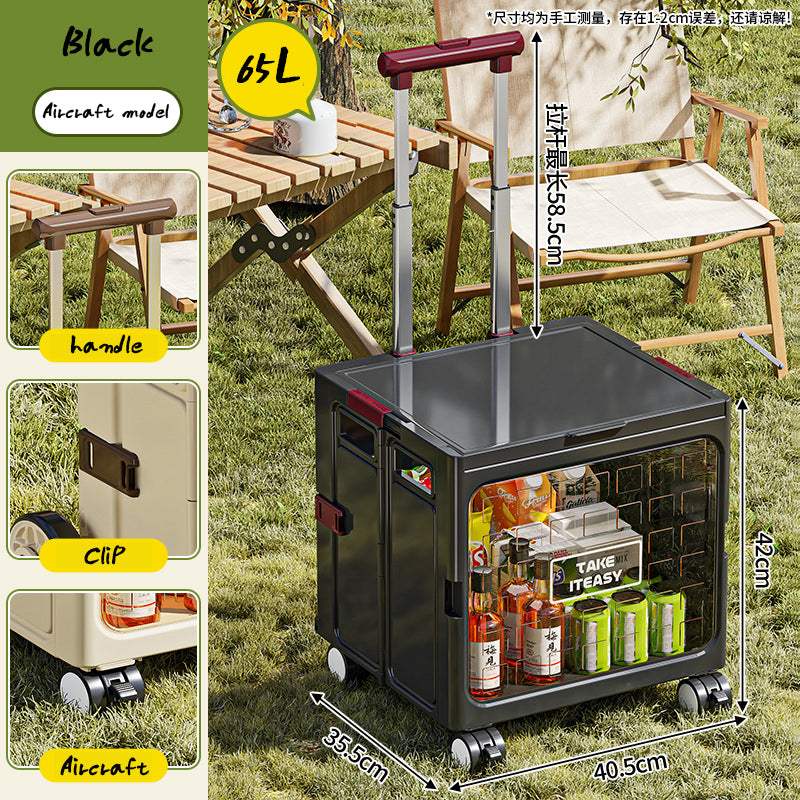 Camping Trolley Portable Storage Box Home Delivery Large Capacity Folding Food Buying Car Climbing Camping Car