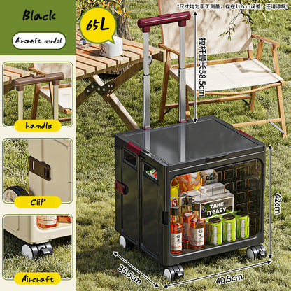 Camping Trolley Portable Storage Box Home Delivery Large Capacity Folding Food Buying Car Climbing Camping Car