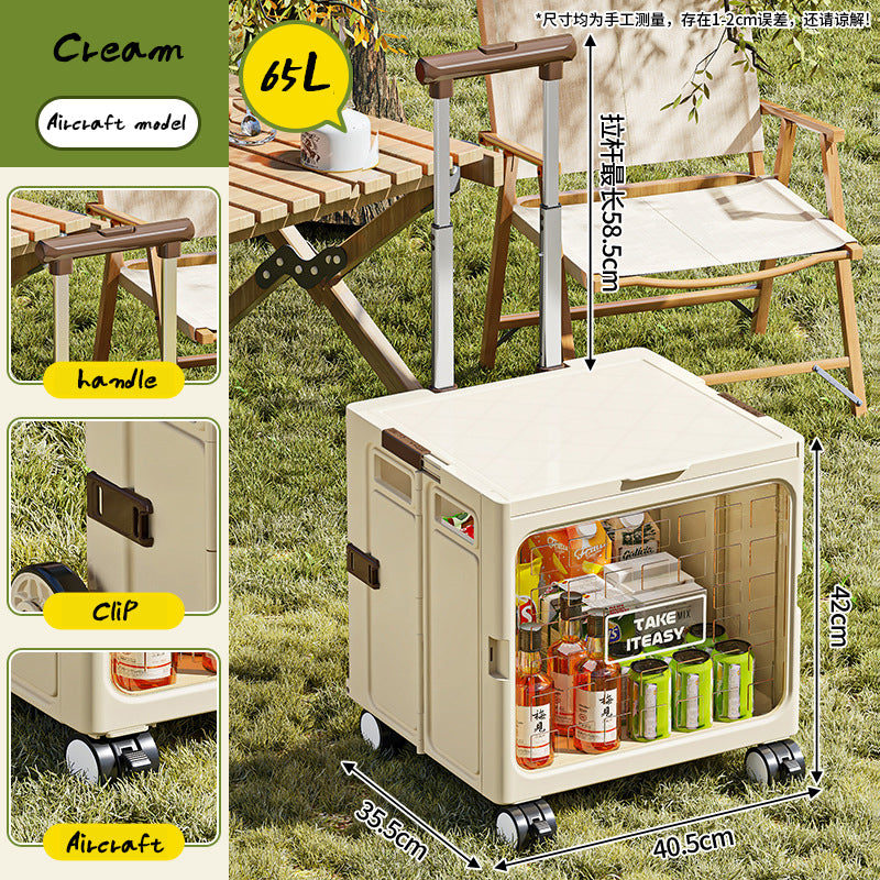 Camping Trolley Portable Storage Box Home Delivery Large Capacity Folding Food Buying Car Climbing Camping Car