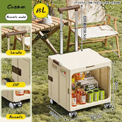 Camping Trolley Portable Storage Box Home Delivery Large Capacity Folding Food Buying Car Climbing Camping Car