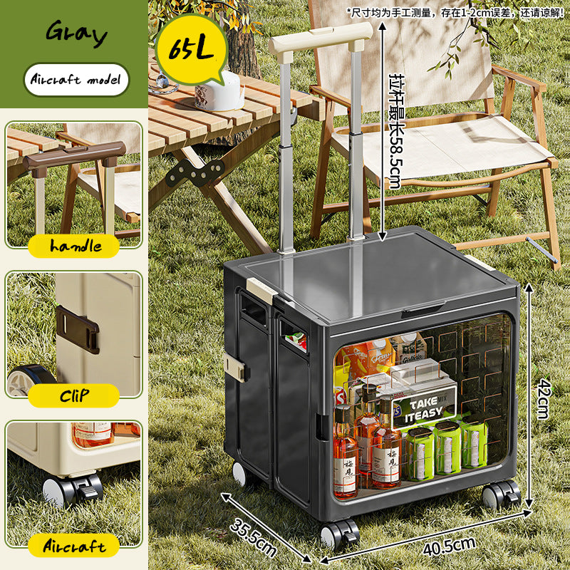 Camping Trolley Portable Storage Box Home Delivery Large Capacity Folding Food Buying Car Climbing Camping Car