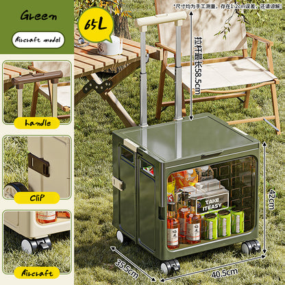 Camping Trolley Portable Storage Box Home Delivery Large Capacity Folding Food Buying Car Climbing Camping Car