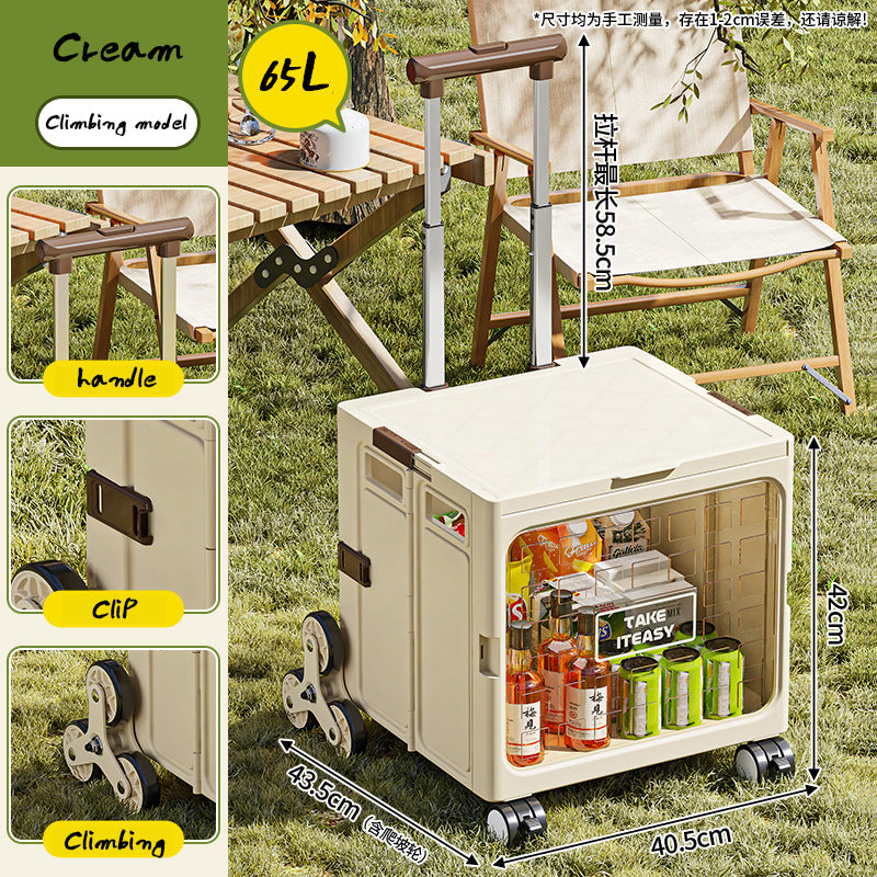 Camping Trolley Portable Storage Box Home Delivery Large Capacity Folding Food Buying Car Climbing Camping Car