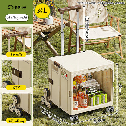 Camping Trolley Portable Storage Box Home Delivery Large Capacity Folding Food Buying Car Climbing Camping Car