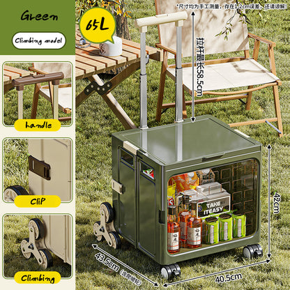 Camping Trolley Portable Storage Box Home Delivery Large Capacity Folding Food Buying Car Climbing Camping Car