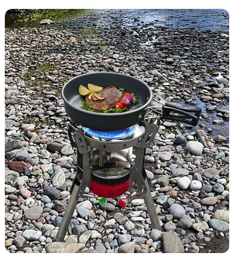 BRS-69 High Power 4360W Outdoor Gas Stove Adjustable Height Foldable Gas Burner Camping Picnic Windproof Stove Cooking Accessory