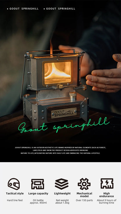 GOOUT SPINGHILL Observatory Fireplace Glazed Lamp Kerosene Stove Cooking Tea Stove Small Heating Stove Camping Equipment