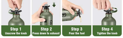CAMPEAK liquid Fuel Bottle 0.5L/1L Water Bucket for Outdoor Camping with Safety Valve