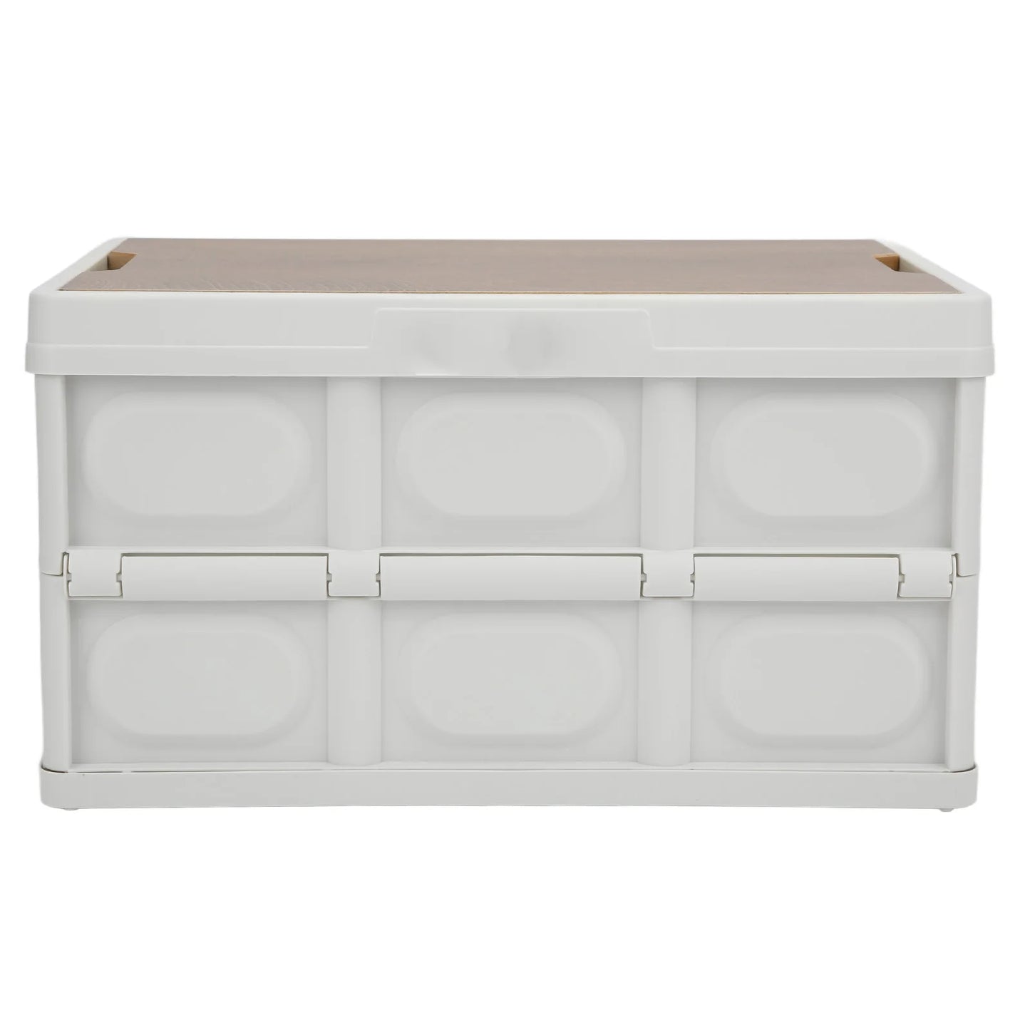 30L Outdoor Camping Picnic Folding Storage Box Multifunctional Thicken Removable Storage Box with Wooden Panel