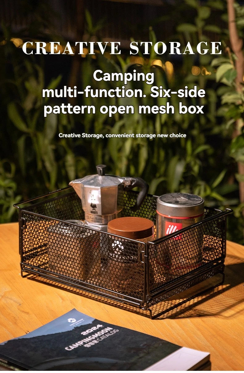 CAMPINGMOON CK-24SF Outdoor IGT Table Unit Combination Multi functional Water Filter Basket Stainless Steel Camping Storage Cage