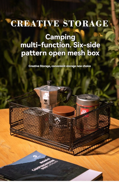 CAMPINGMOON CK-24SF Outdoor IGT Table Unit Combination Multi functional Water Filter Basket Stainless Steel Camping Storage Cage