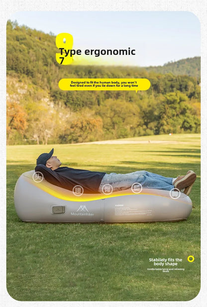 MOUNTAINHIKER Upgraded Inflatable Air Sofa Bed Outdoor Air Mattress Lazy Camping Automatic Inflatable Sleeping Mat 180x75x58CM