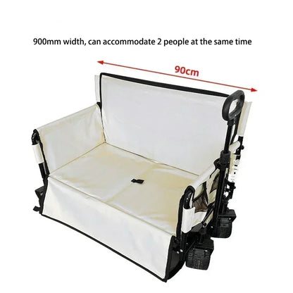 NEW Hot SalesFolding Wagon Folding Sofa With Brakes Multiple Use Oxford Cloth Heavy Duty Camping Cart Multiple Pockets