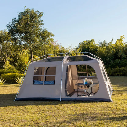 Sonuto-Fully Automatic Outdoor Camping Tent Quick Opening Two Halls Ridge Tent Integrated Canopy Overnight Camping 3-8P