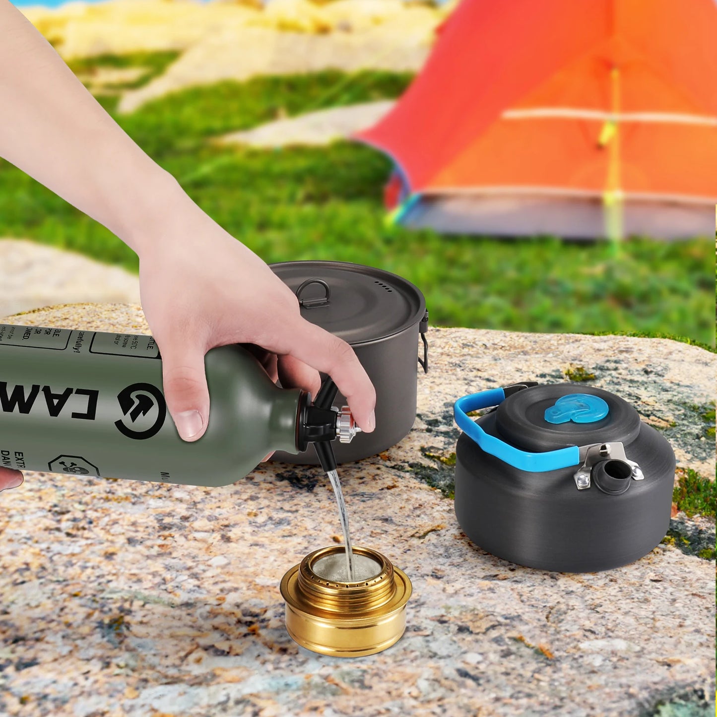 CAMPEAK liquid Fuel Bottle 0.5L/1L Water Bucket for Outdoor Camping with Safety Valve