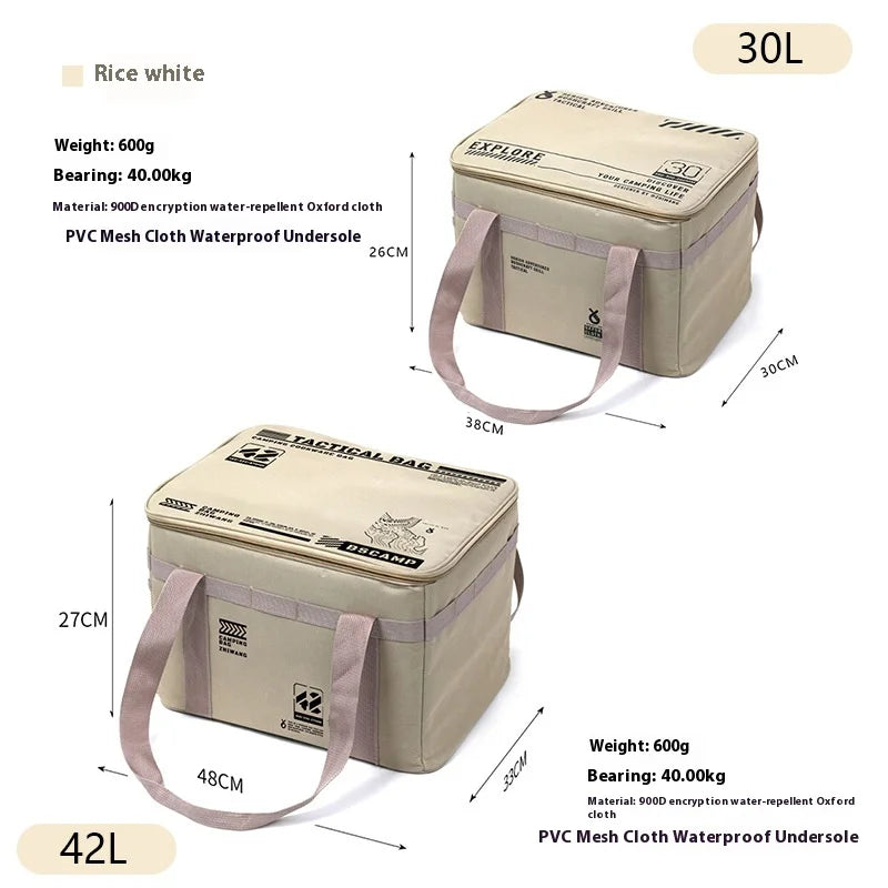 30-42L Camping Equipment Storage Bag Insulation Folding Storage Box Tableware Handbag Field Divider Tactical Camping Picnic Tool