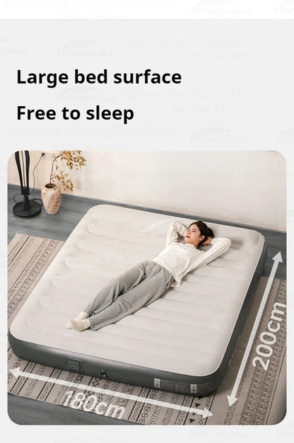Naturehike Air Mattress Built-in Pump with Pillow Inflatable Thicken Bed Camping Outdoor Luxury 1-3 Person PVC Sleeping Pad 25CM