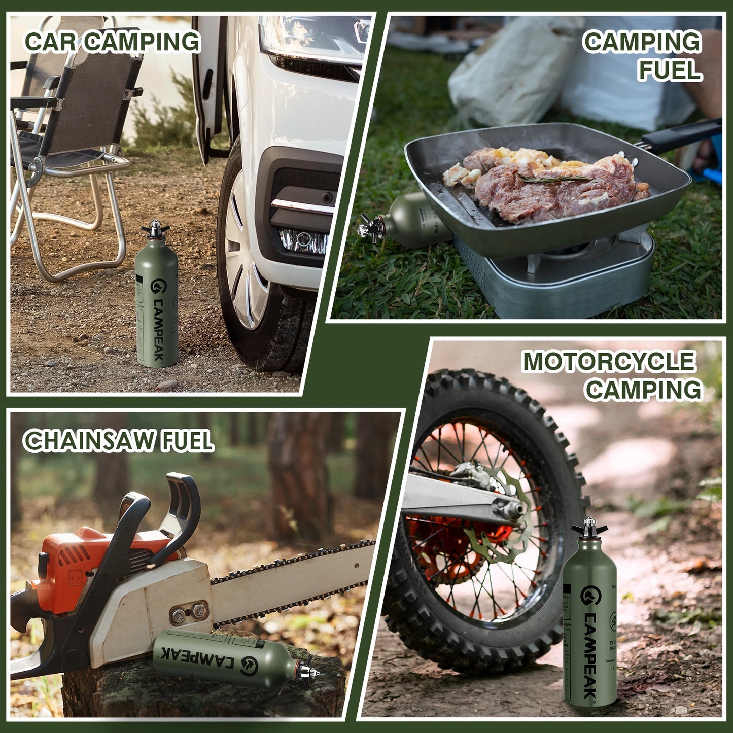 CAMPEAK liquid Fuel Bottle 0.5L/1L Water Bucket for Outdoor Camping with Safety Valve