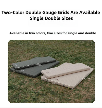 MOUNTAINHIKER 10cm Compact Folding Camping Sleeping Bed Pad Single Double Person Self-inflating Mattress Thick Air Mat Floor