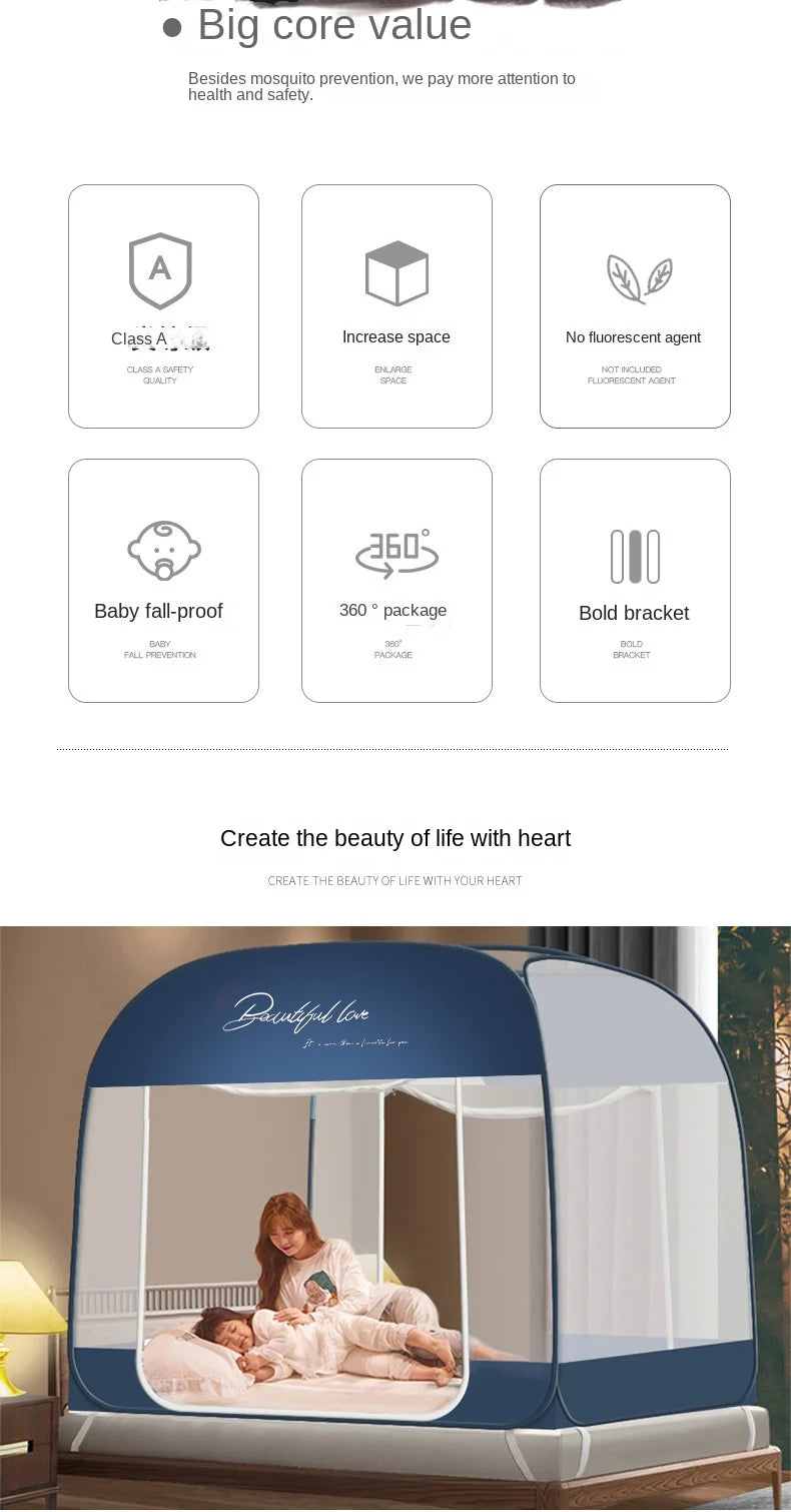 New Mosquito Net, No Installation Required, No Bracket, Integrated Summer Mosquito Net, Room Decoration, Room Decoration, Cheap