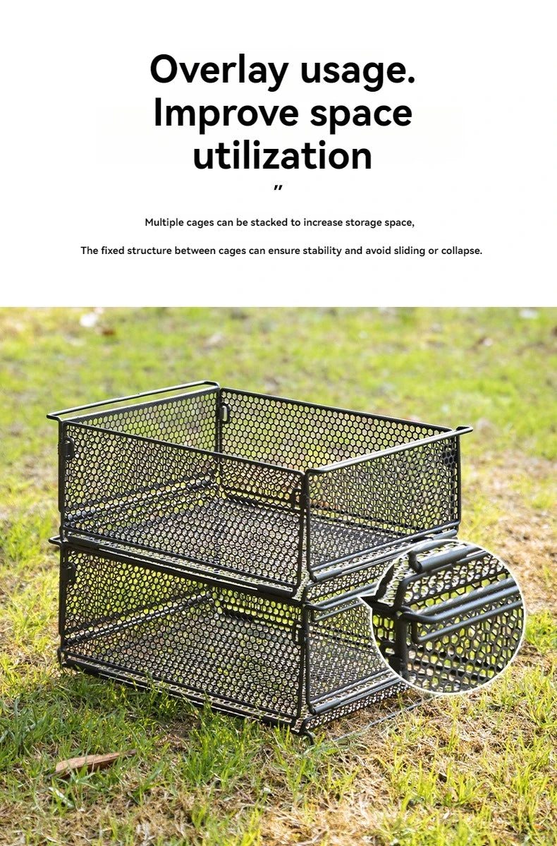 CAMPINGMOON CK-24SF Outdoor IGT Table Unit Combination Multi functional Water Filter Basket Stainless Steel Camping Storage Cage