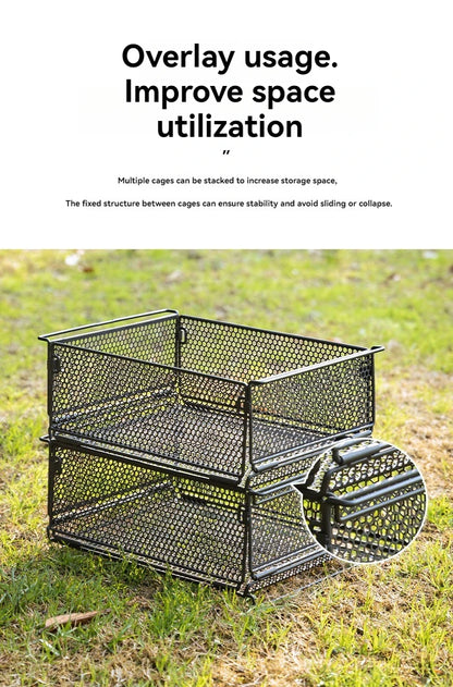 CAMPINGMOON CK-24SF Outdoor IGT Table Unit Combination Multi functional Water Filter Basket Stainless Steel Camping Storage Cage