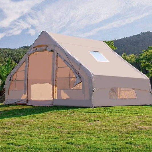 4-6 People, Outdoor Inflatable Camping Deluxe Tent 6.3 Flat Inflatable House Oxford Cloth Tent, Double Door Air Pum