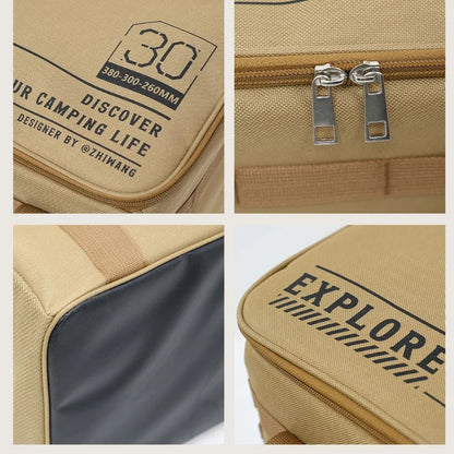 30-42L Camping Equipment Storage Bag Insulation Folding Storage Box Tableware Handbag Field Divider Tactical Camping Picnic Tool