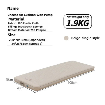 MOUNTAINHIKER 10cm Compact Folding Camping Sleeping Bed Pad Single Double Person Self-inflating Mattress Thick Air Mat Floor