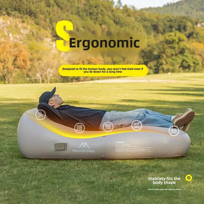 MOUNTAINHIKER Upgraded Inflatable Air Sofa Bed Outdoor Air Mattress Lazy Camping Automatic Inflatable Sleeping Mat 180x75x58CM
