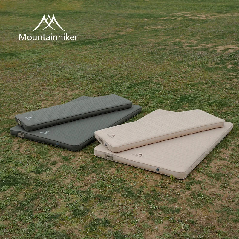 MOUNTAINHIKER 10cm Compact Folding Camping Sleeping Bed Pad Single Double Person Self-inflating Mattress Thick Air Mat Floor