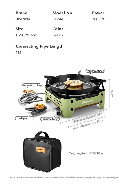 BISINNA Camping Gas Stove Portable Cassette Furnace Outdoor Gas Burner Picnic Camp Supplies