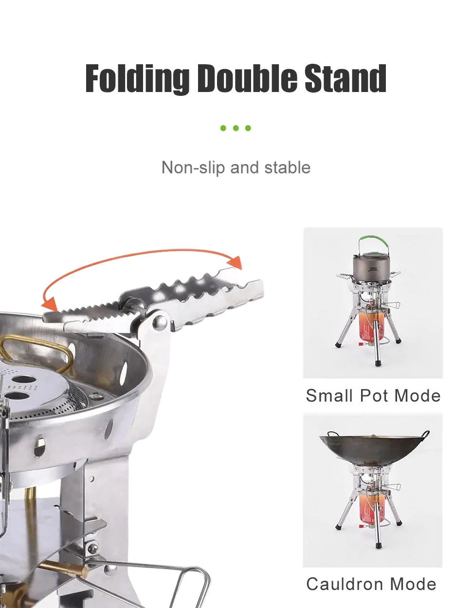 BRS-69 High Power 4360W Outdoor Gas Stove Adjustable Height Foldable Gas Burner Camping Picnic Windproof Stove Cooking Accessory