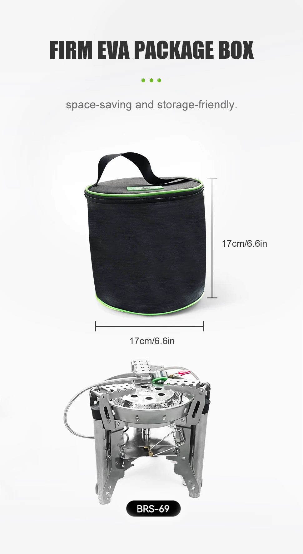 BRS-69 High Power 4360W Outdoor Gas Stove Adjustable Height Foldable Gas Burner Camping Picnic Windproof Stove Cooking Accessory