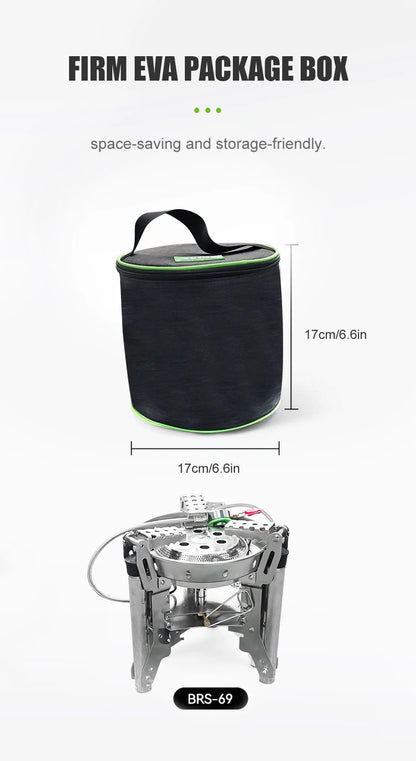 BRS-69 High Power 4360W Outdoor Gas Stove Adjustable Height Foldable Gas Burner Camping Picnic Windproof Stove Cooking Accessory