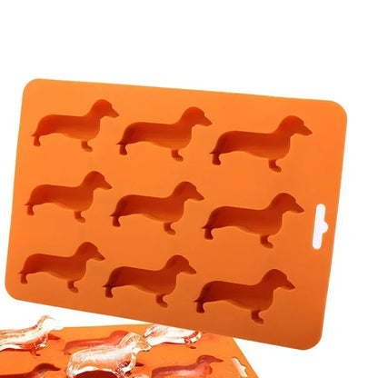 Creative Silicone Dachshund Puppy Shaped Ice Cube Chocolate Cookie Mold DIY Home Ice Tray Kitchen Tools silicone mold gadgets