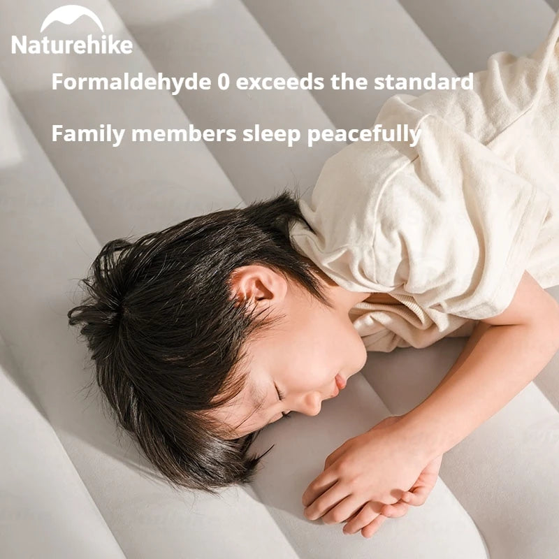 Naturehike Air Mattress Built-in Pump with Pillow Inflatable Thicken Bed Camping Outdoor Luxury 1-3 Person PVC Sleeping Pad 25CM