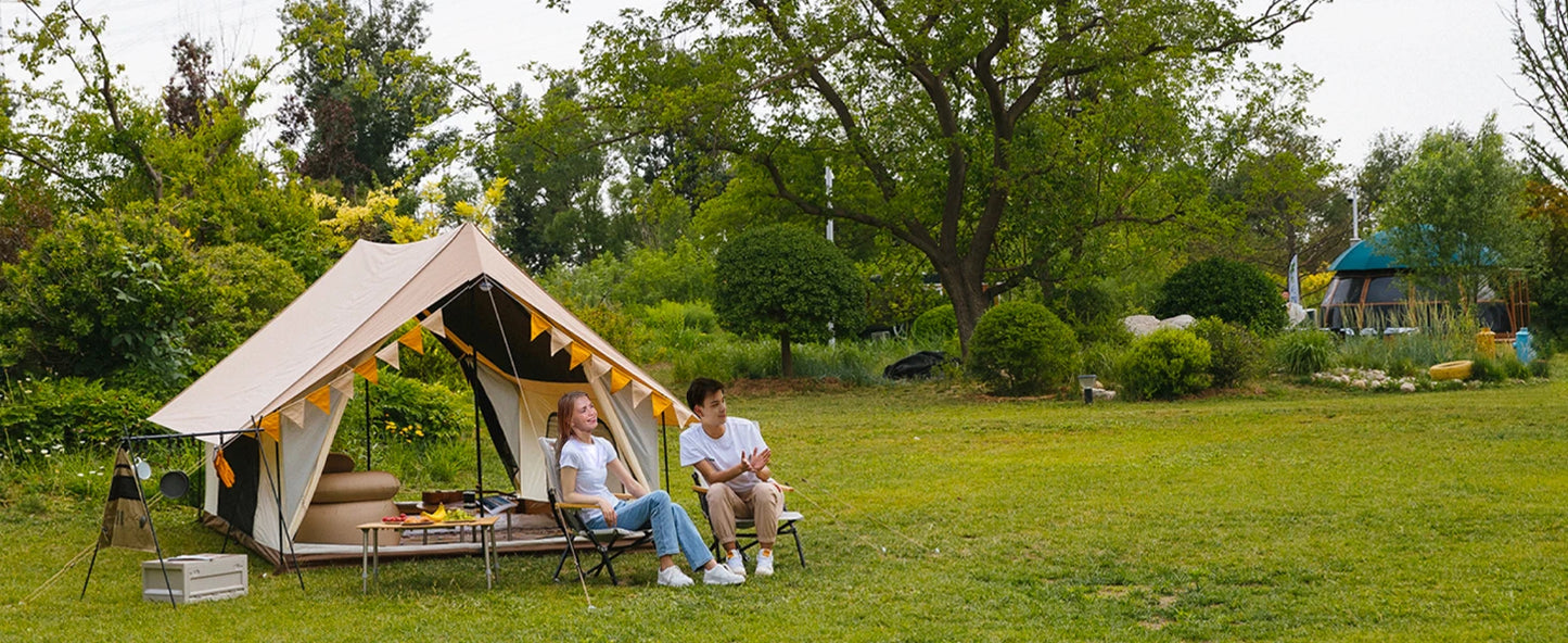 KingCamp Camping Tent, Canopy And Mesh Tent Function 2-in-1 Double Storey House Tent Glamping Tent With Huge Interior Space