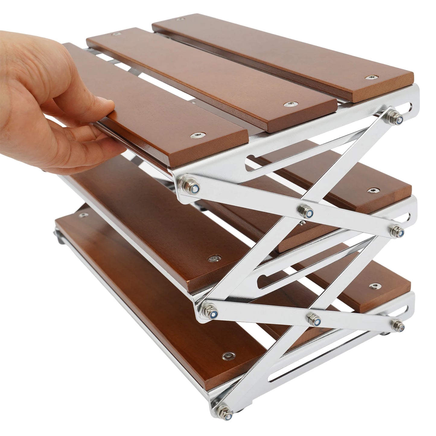 3-Tier Camping Rack Camping Folding Storage Rack Organizer with Carry Bag Retro Rectangular Camping Dish Rack Shelf Table