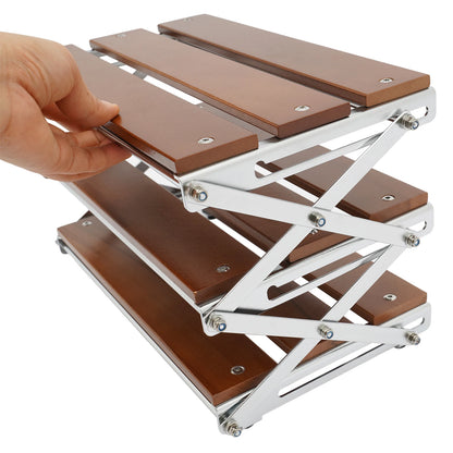 3-Tier Camping Rack Camping Folding Storage Rack Organizer with Carry Bag Retro Rectangular Camping Dish Rack Shelf Table