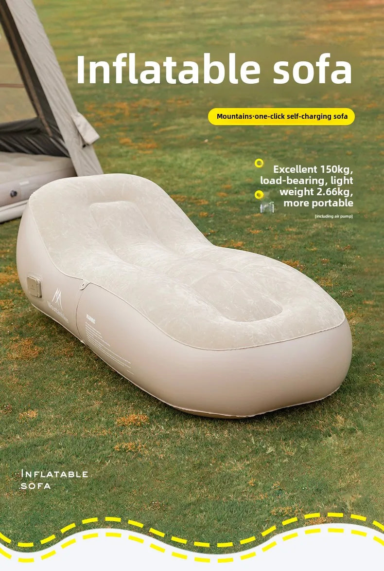 MOUNTAINHIKER Upgraded Inflatable Air Sofa Bed Outdoor Air Mattress Lazy Camping Automatic Inflatable Sleeping Mat 180x75x58CM