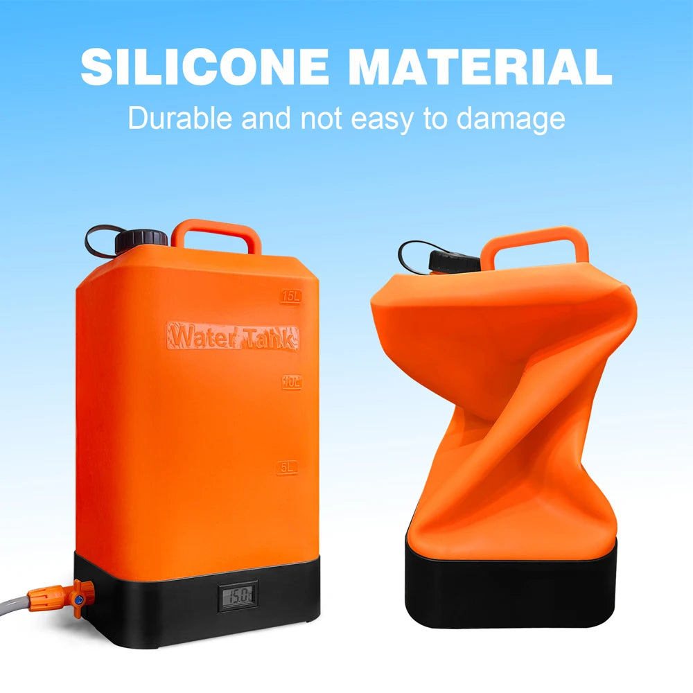 Portable Outdoor Camping Shower with 16L Silica Gel Water Bag Rechargeable Electric Pump For Hiking Climbing Swimming Bathing